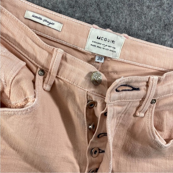 McGuire Denim Valletta Straight Pink Pale Peach Jeans Size 28 - Picture 7 of 11